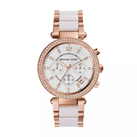 Michael Kors Women's Parker Chronograph Two-Tone Stainless Steel Bracelet Watch - Picture 1 of 4